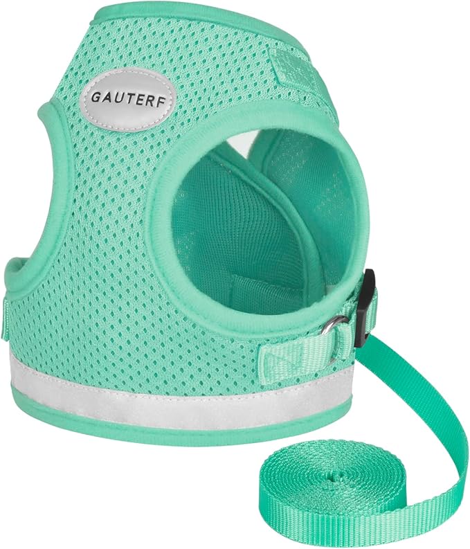 Cat Harnesses and Puppy Harness with Leashes Set, Escape Proof Cat Harness, Adjustable Reflective Soft Mesh Vest Fit Puppy Kitten Rabbit Ferrets's Outdoor Harness