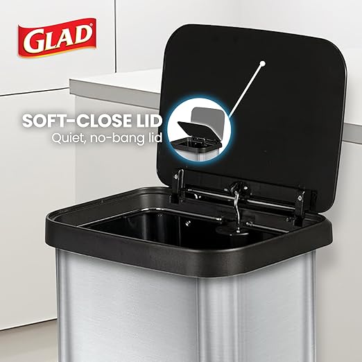 Glad Stainless Steel Step Trash Can