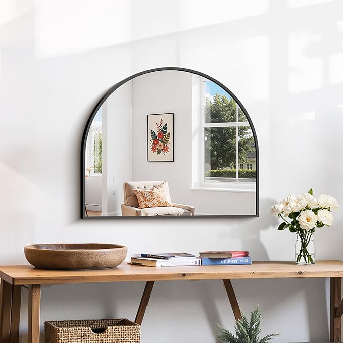 CIRCUMI Arched Wall Mirror, Metal Frame, Large Size