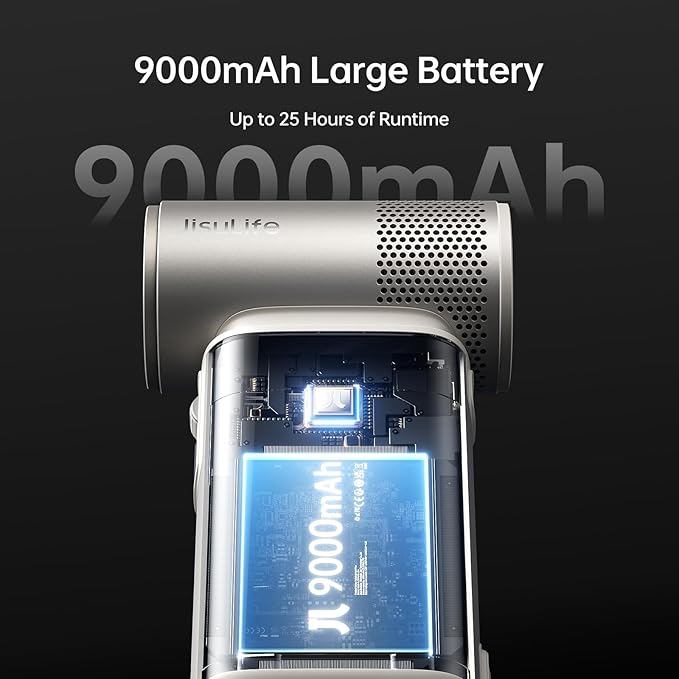 JISULIFE Portable Handheld Fan Ultra2, 9000mAh Max 25 Hrs, 5 IN 1, 100 Speed