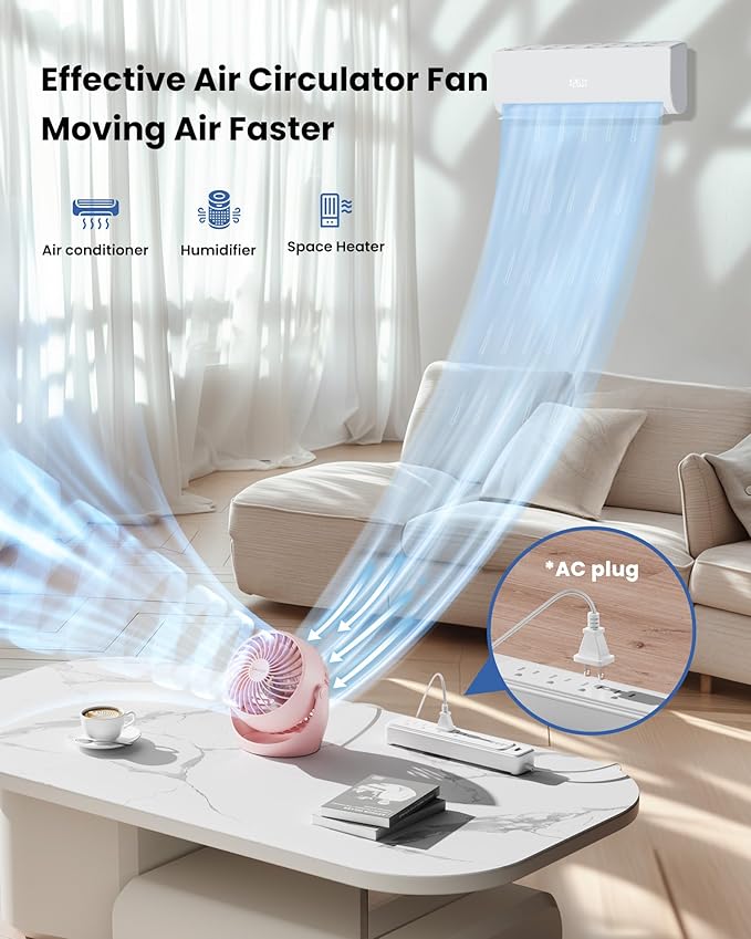 Gaiatop Desk Fan, 5-Inch Portable Electric Table Desktop Air Circulator Fans