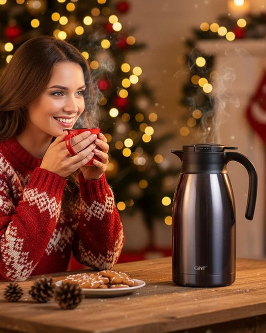 GiNT 1.9L / 64Oz Thermal Coffee Carafe, Insulated Stainless Steel Coffee Carafes