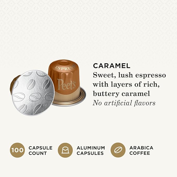 Peet's Coffee, Medium Roast Espresso Capsules, Compatible