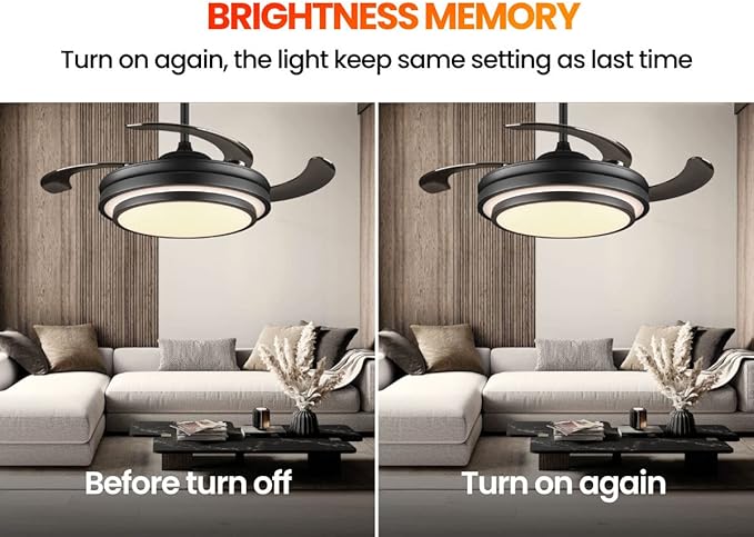 48 Inch Retractable Ceiling Fan