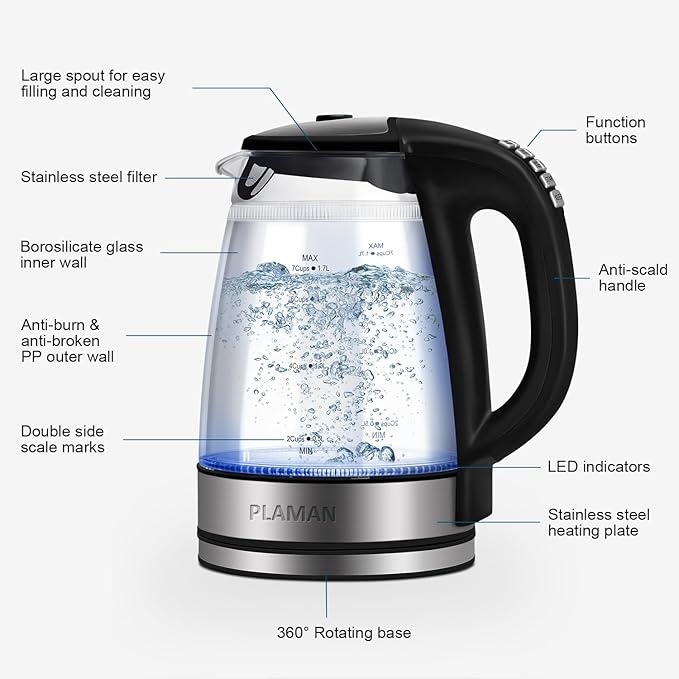 1500W Electric Kettle with Temperature Control