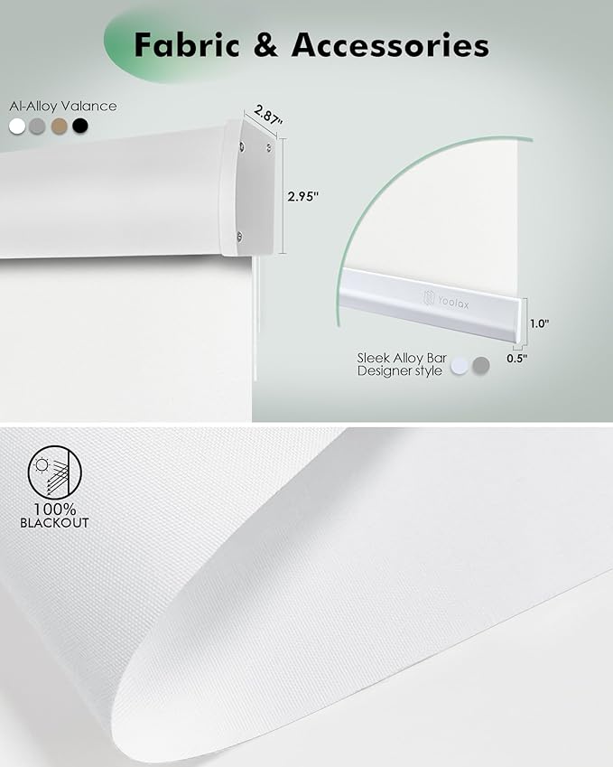 Yoolax Motorized Blinds with Remote, Automatic Roller Shades Cordless Electric