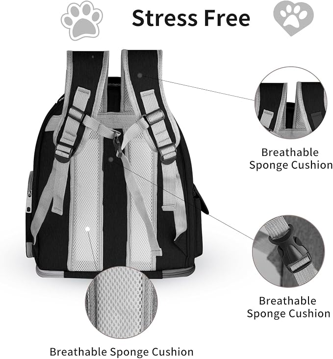 Cat Backpack Carrier for Cats and Small Dogs, Breathable Cat Bubble Backpack, Airline Approved Pet Travel Carrier for Hiking Camping Outdoor(Black)