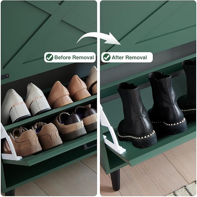Shoe Storage Cabinet, Farmhouse Shoe Organizer