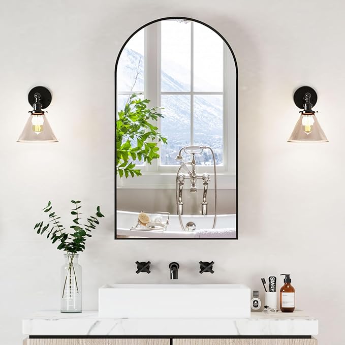 20x36 Black Arched Medicine Cabinet