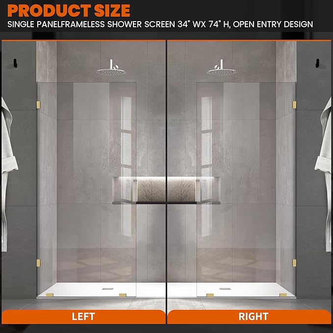 Bathroom Shower Glass Door 32 * 78"