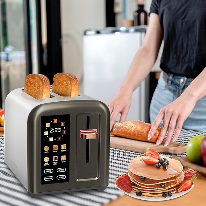 SEEDEEM Toaster 2 Slice, Full Touch Control Stainless Toaster, LCD Display