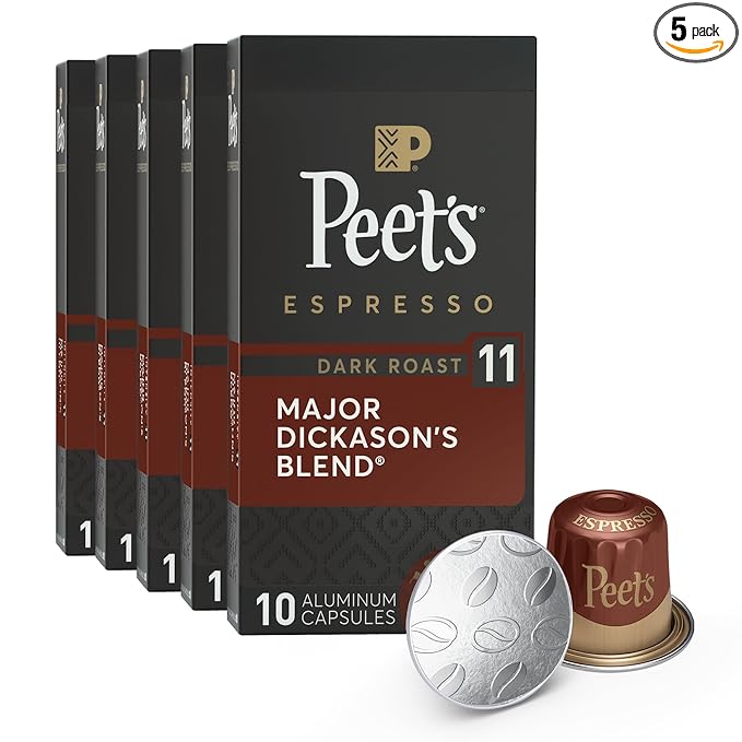 Peet's Coffee, Dark Roast Espresso Capsules, Compatible