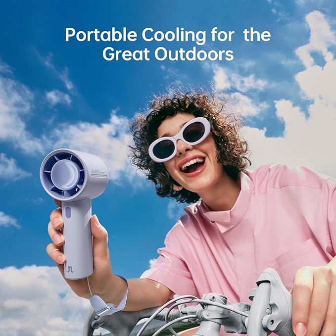 JISULIFE Portable Handheld Fan, 4000mAh Rechargeable Mini, 5 Speed Strong Wind