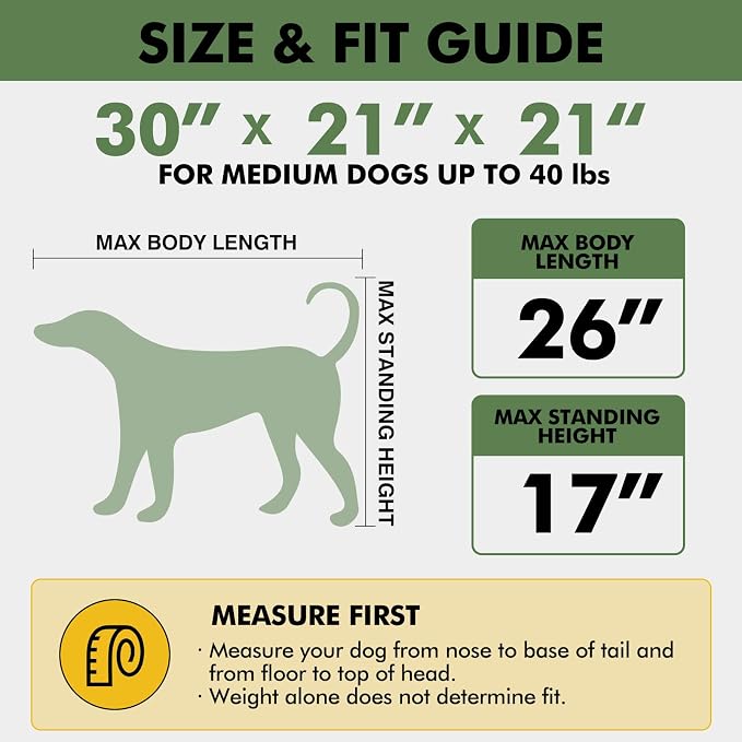 Veraste 30" Soft Collapsible Travel Dog Crate for Medium Dogs,Grey | 4-Door Foldable Travel Crate,breathable mesh, foldable with storage bag