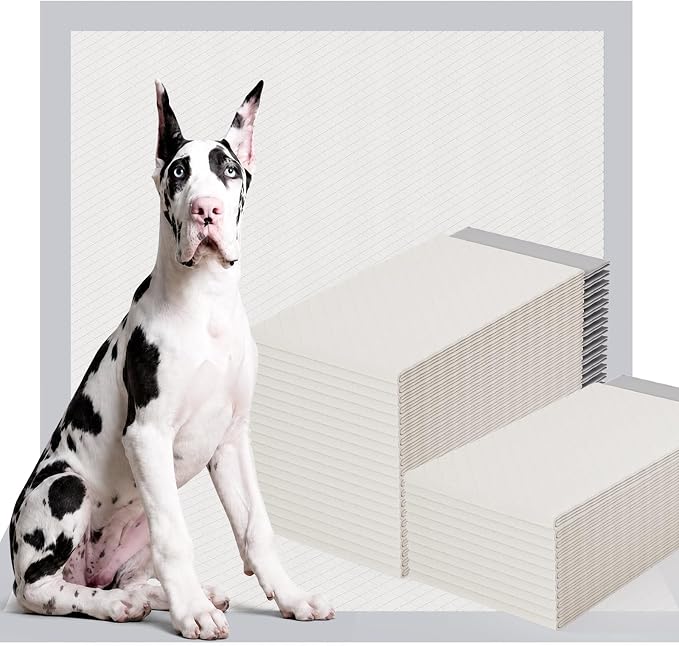 Gardner Pet 44" x 63" Extra Large Pee Pads for Dogs, Enormous Puppy Pads, Dog Pads with Anti-Slip Particle, Puppy Training Pads, Grey 40 Count