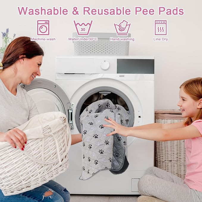 2 Pack 36"x 41" Waterproof Non Slip Wee pad,Reusable Washable Pee Pads for Dogs,Absorbent and Leakproof Training Mats for Potty, Bed, Sofa, Potty Training