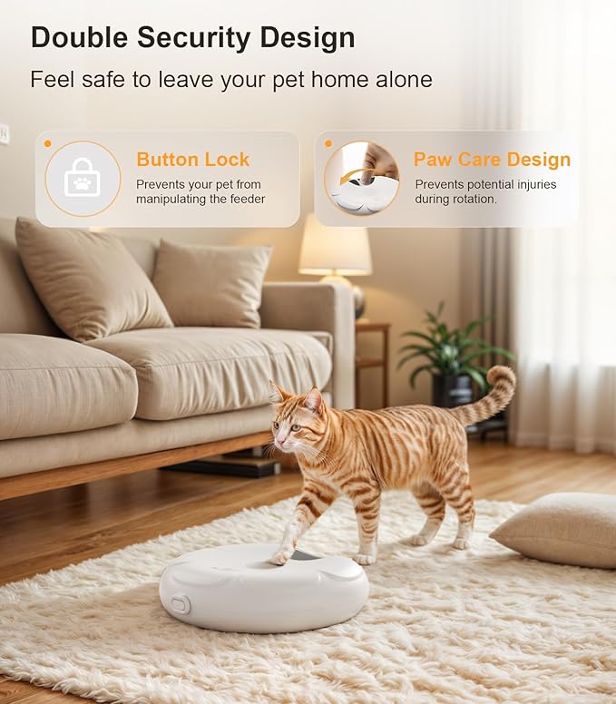 Casfuy Automatic Cat Feeder Cordless