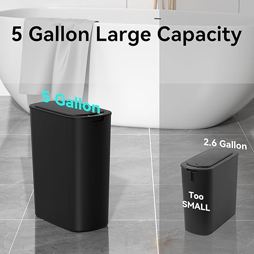 5 Gallon Motion Sensor Bathroom Trash Can Automatic Garbage Cans