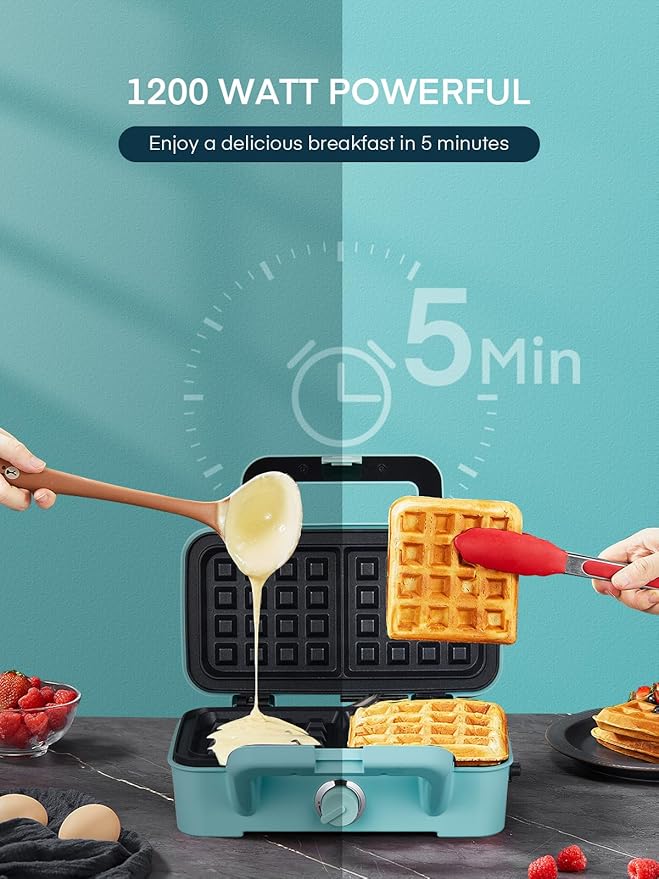 FOHERE Waffle Maker 3 in 1 Sandwich Maker 1200W Panini Press