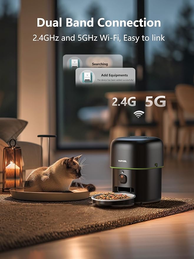 Automatic Cat Feeder with Camera - 5G WiFi Auto Cat Food Dispenser