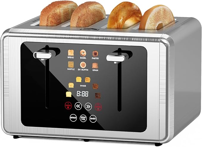 4 Slice Toaster, Touchscreen & Dual Independent Control Panel,5 Basic Functions