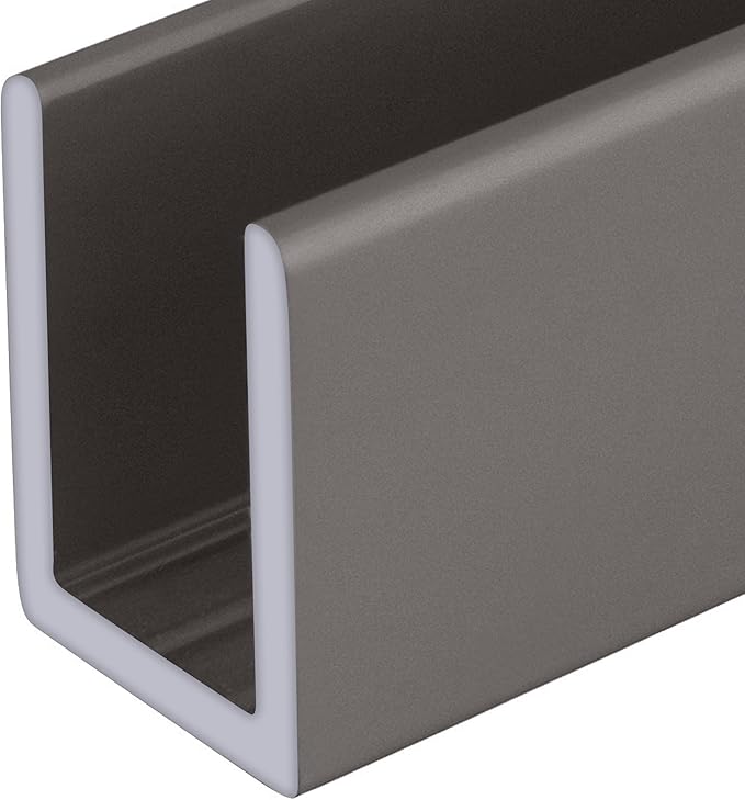 Brixwell SDCD38SN Satin Nickel 3/8" Fixed Panel Shower Door Deep U-Channel