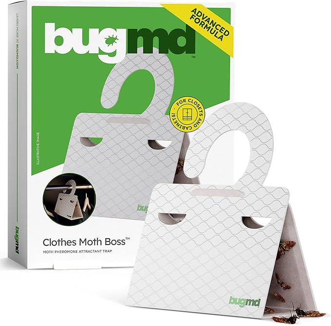 BugMD Clothes & Pantry Moth Traps – Sticky Glue Pheromone-Based Repellent