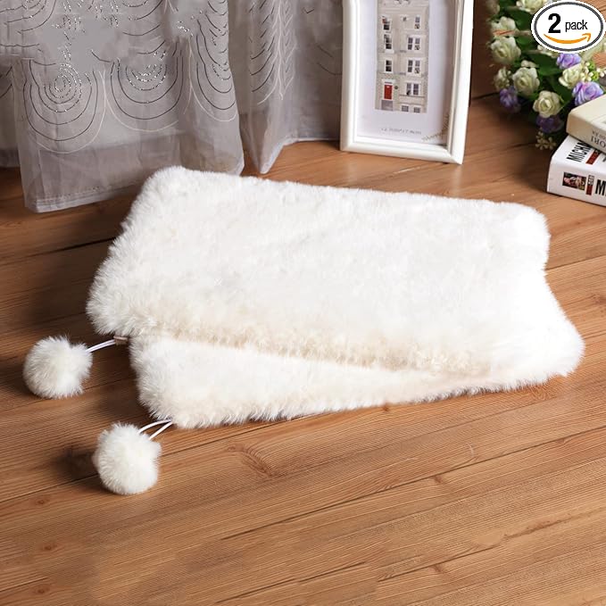SHENGOCASE 2-Pack Faux Rabbit Fur Dog Cat Bed Cushion Mat, 10" x 23.6"