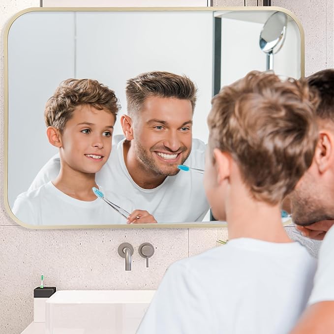 Gold Mirror, 24x32 Inch Framed Rectangle Mirror