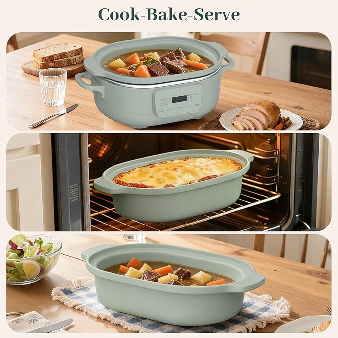MAGNIFIQUE 4 Quart Programmable Casserole Slow Cooker, 8-in-1 Multi Cooker