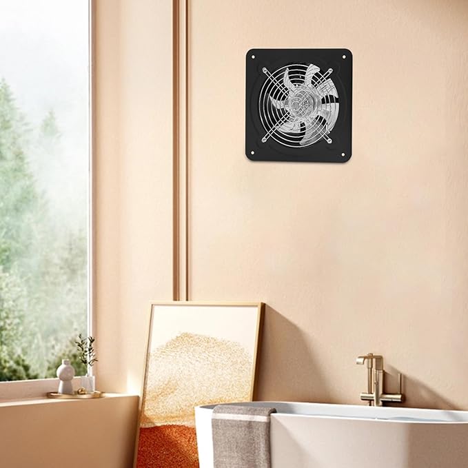 XUFOPLY 8 Inch Exhaust Fan, 110V 80W Wall Mounted Vent Fans 2600RPM Kitchen