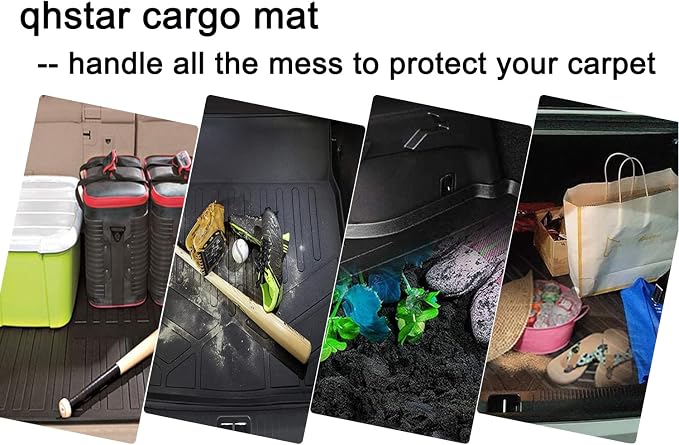 Cargo Liners with Backrest Mats, 3D All Weather Tech Waterproof Rear Cargo Trunk Tray Floor Mat & Second Row Seat Back Cover Accessories Compatible with 2020-2024 2025 Model Y 5-Seat(Not for Juniper)