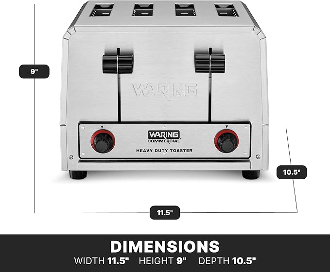 Waring Commercial WCT805B 4-Slice Heavy Duty Commercial Pop-Up Toaster