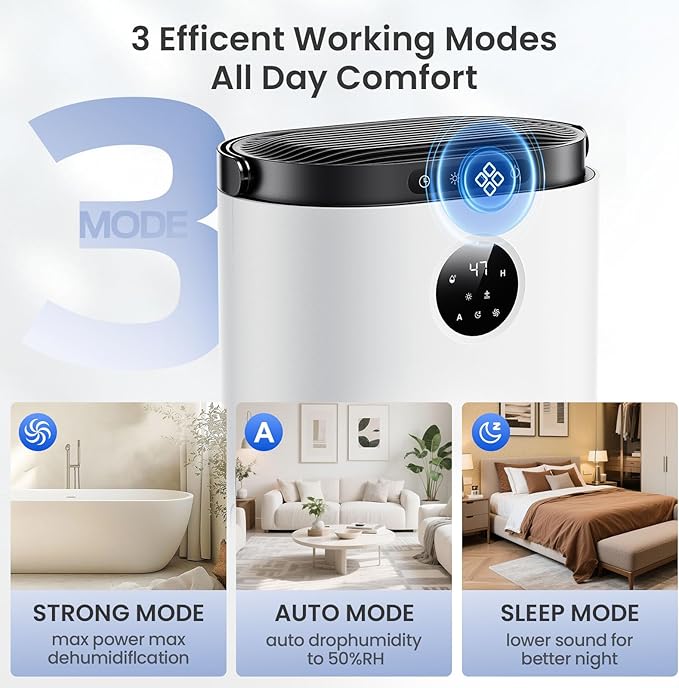 Dehumidifier for Home, 68 OZ Water Tank Dehumidifiers for Bathroom, Living room