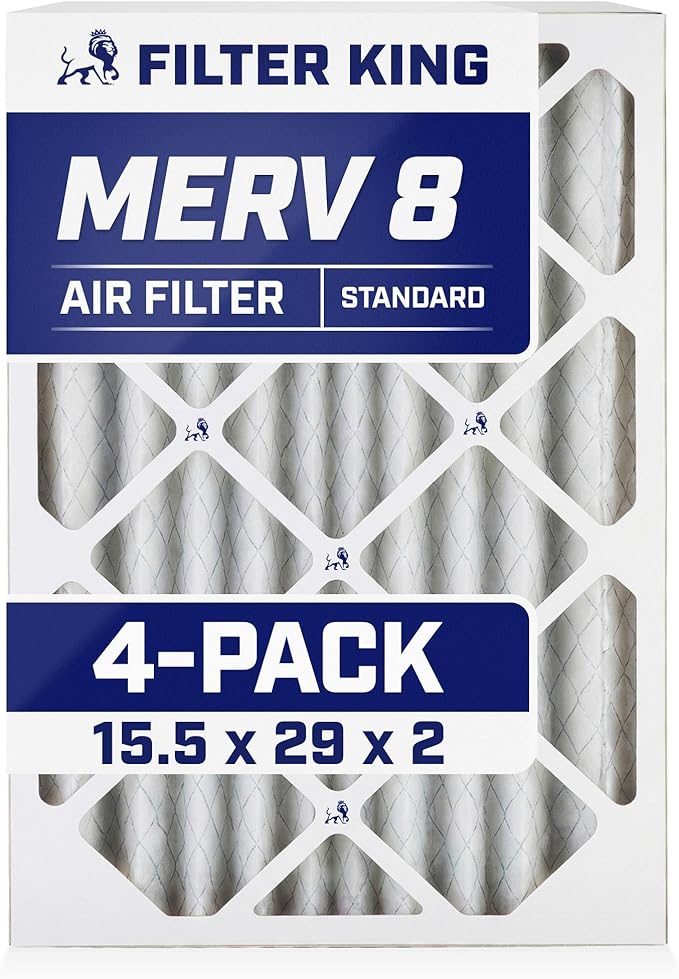 Filter King 15.5x29x2 Air Filter | 4-PACK | MERV 8 HVAC Pleated A/C Furnace