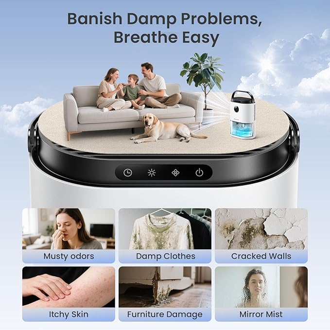 Dehumidifier for Home, 68 OZ Water Tank Dehumidifiers for Bathroom, Living room