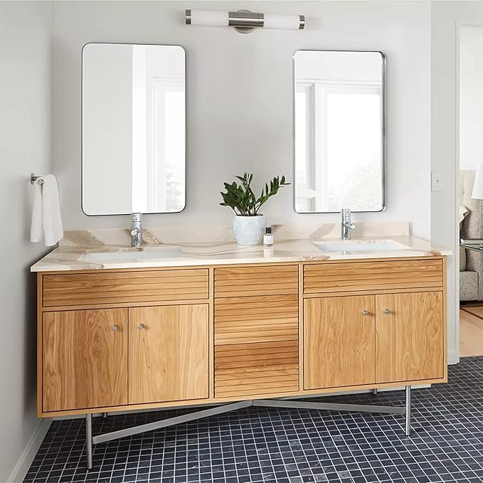 ANDY STAR 30"x48"Chrome Bathroom Mirror, Large Wall Mirror