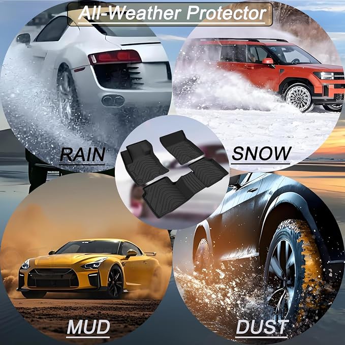 Aiqiying Floor Mats&Cargo Liners Compatible with Toyota Camry 2025-2026 Modelss,All Weather Waterproof Durable Custom-Fit Back Trunk Tray Front Rear Rows Full Set Carpet Protection TPE Accessories