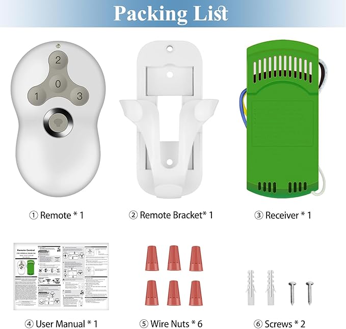 Universal Ceiling Fan Remote Control Kit, Replacement