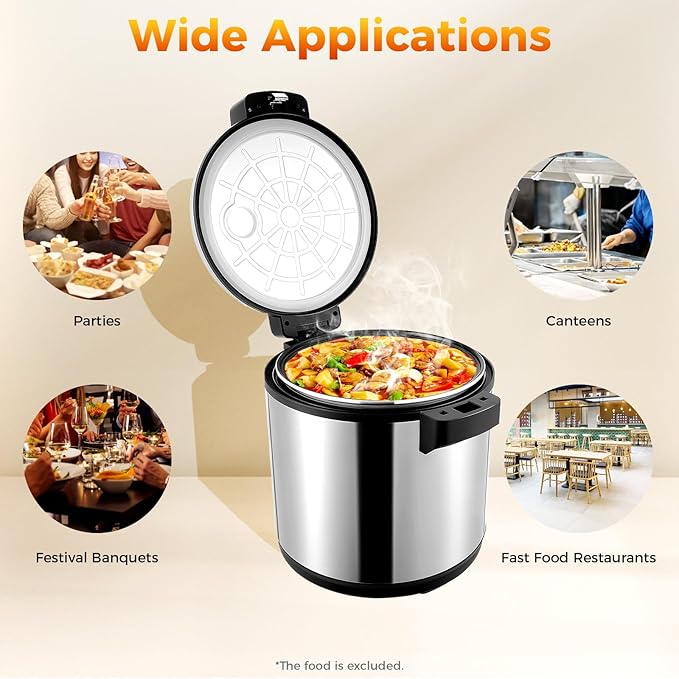 Commercial Rice Warmer, 100 Cup Electric Heavy Duty Food Warmer