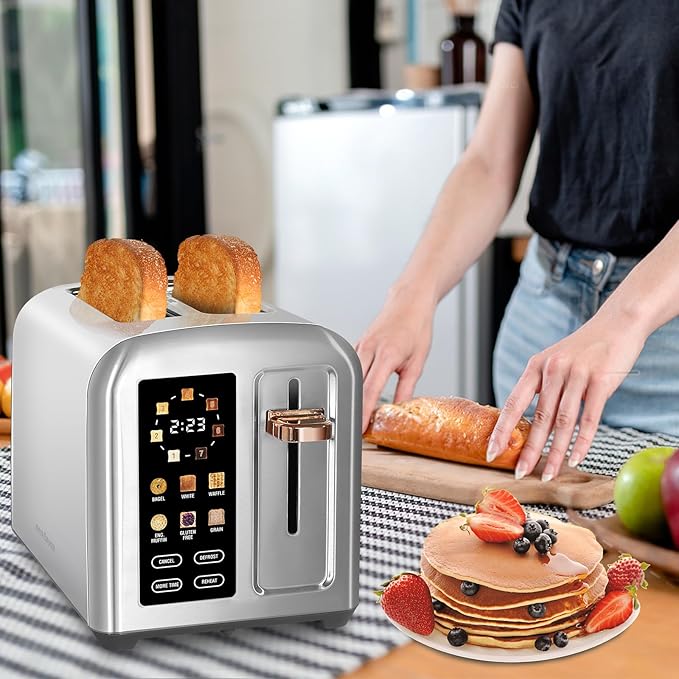 SEEDEEM Toaster 2 Slice, Full Touch Control Stainless Toaster, LCD Display