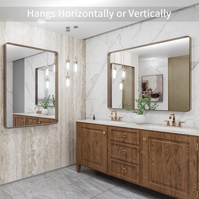 LOAAO 40”X36” Bronze Bathroom Mirrors