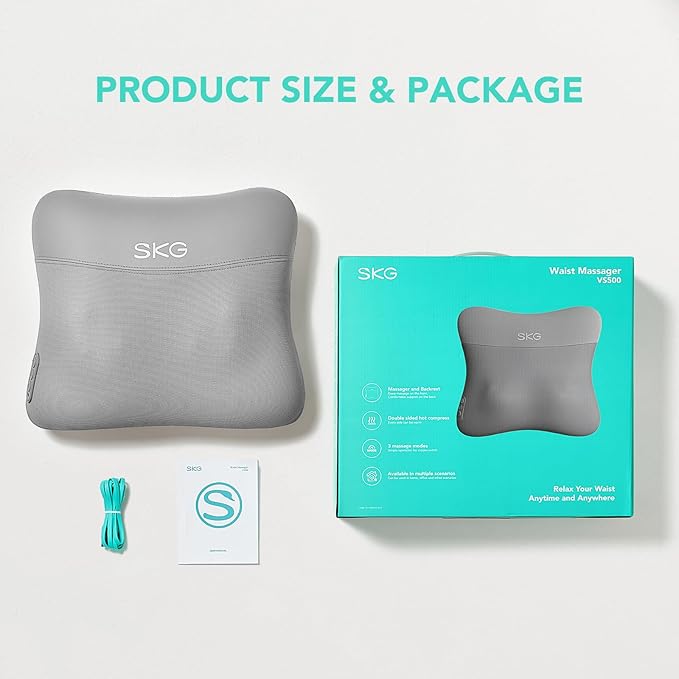 SKG Cordless Back Massager for Pain Relief Deep Tissue 4D Back and Neck Massager