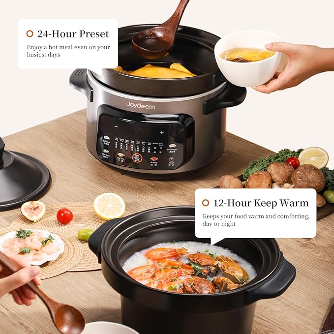 Joydeem 4 Quart Electric Stew Pot, 500W Multi-Functional Cooking Pot