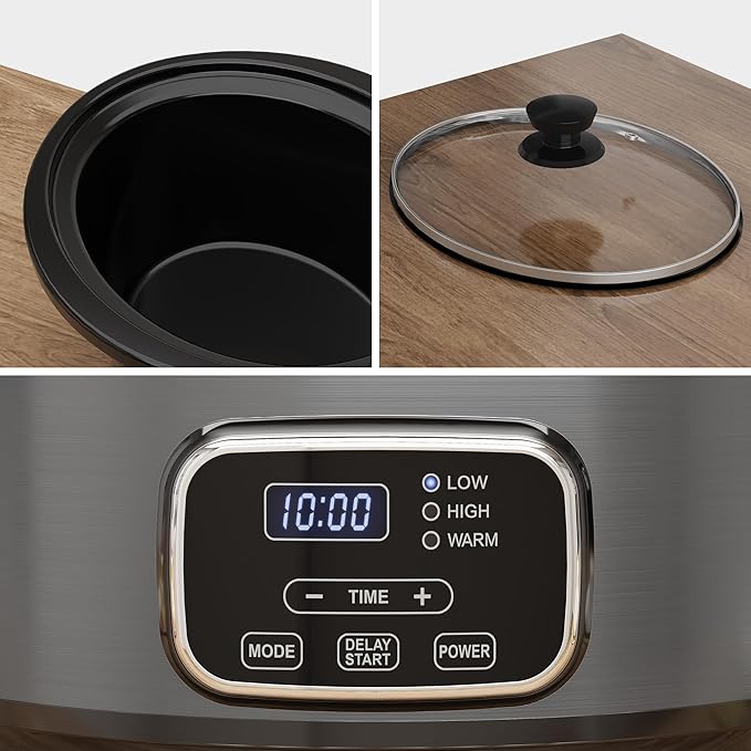 Sunvivi 4QT Slow Cooker, Programmable Pot