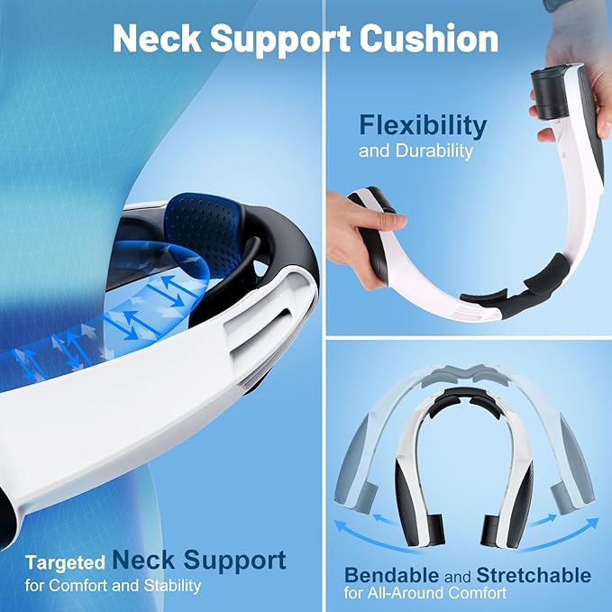 AI Portable Neck Fan with 6 Powerful Speeds, 8000mAh Battery Operated USB-C