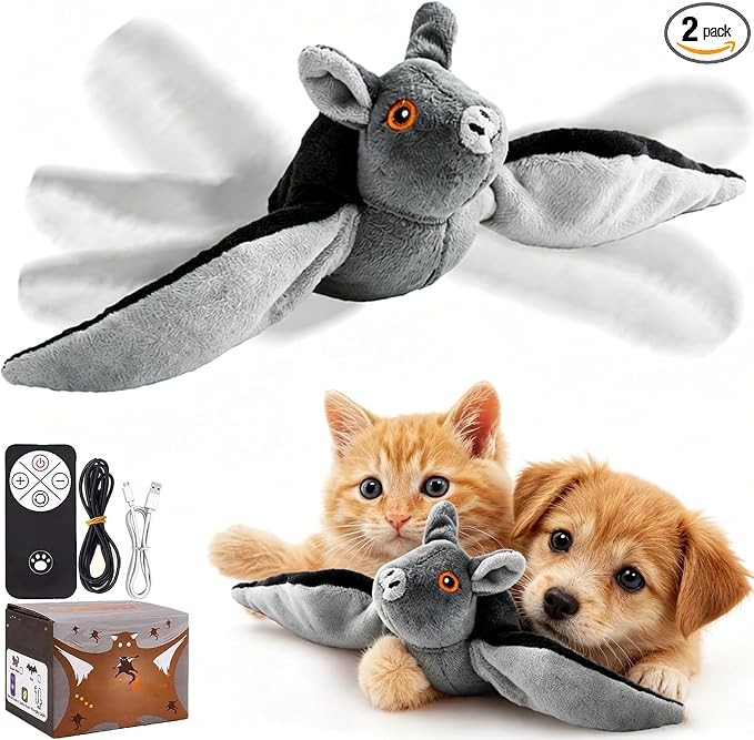 Flying Bat Dog Toy – Interactive Flap Wing Bat Toy for Dogs, Flying Bats Toy for Large Dogs, Dog Toy Flyings Bats,2