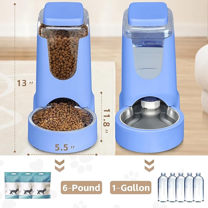 HWONMTE Portable Automatic Cat Feeder and Water Dispenser