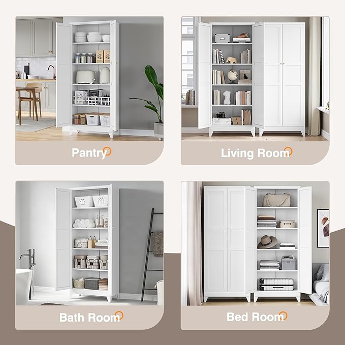 Yizosh Metal Pantry Cabinet, Cupboard