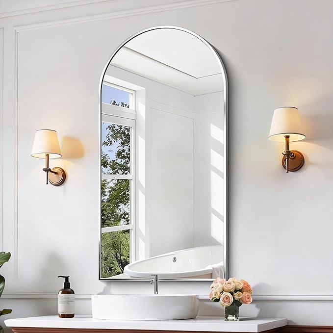 CIRCUMI Arched Wall Mirror, Metal Frame, Large Size